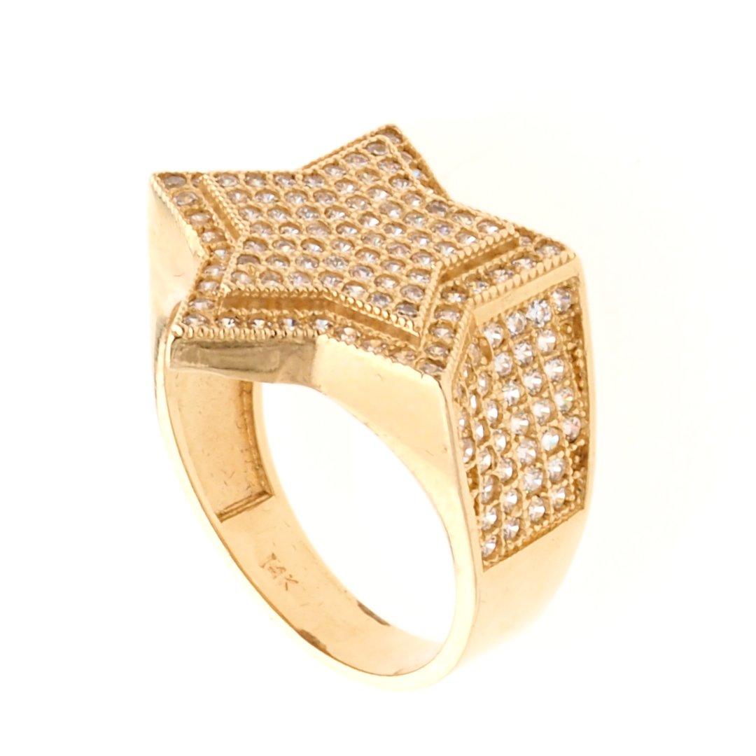 Star Ring | 14K Gold With Cz – Fantastic Jewelry NYC