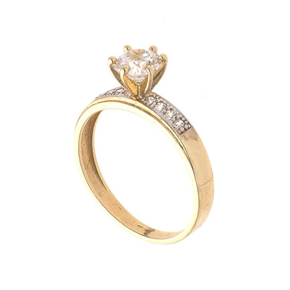 For her Princess Cut Engagement Ring | 14K Gold With Cz - Fantastic Jewelry NYC