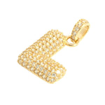 Elegant Letter "L" Pendant in 14K Gold with CZ - Fantastic Jewelry NYC