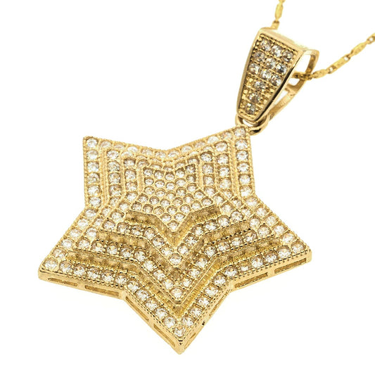 Star Pendant | 14K Gold With Cz - Fantastic Jewelry NYC