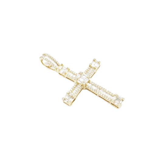 2.0 14k Diamond Baguette Cross With 1.63 Carats Of Diamonds #18125