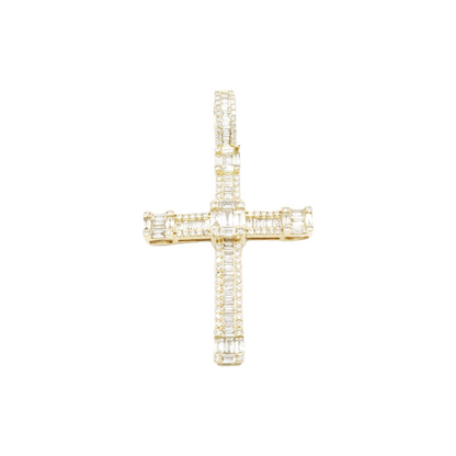 2.0 14k Diamond Baguette Cross With 1.63 Carats Of Diamonds #18125