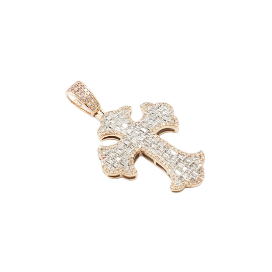 14k Chrome Diamond Cross With 1.51 Carats Of Diamonds #26125