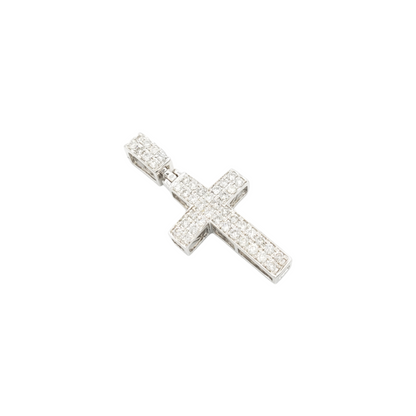 2.0 14k Two Row Diamond Cross With 1.34 Carats Of Diamonds #15659