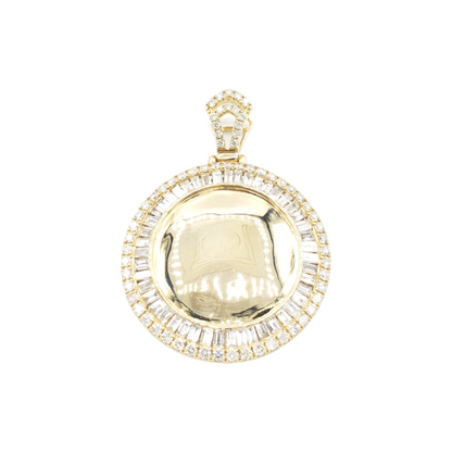 14k Baguette Diamond Picture Pendant With 4.01 Carats Of Diamonds #15090
