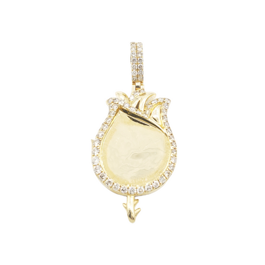 14k Flame Diamond Picture Pendant With 1.95 Carats Of Diamonds #20020