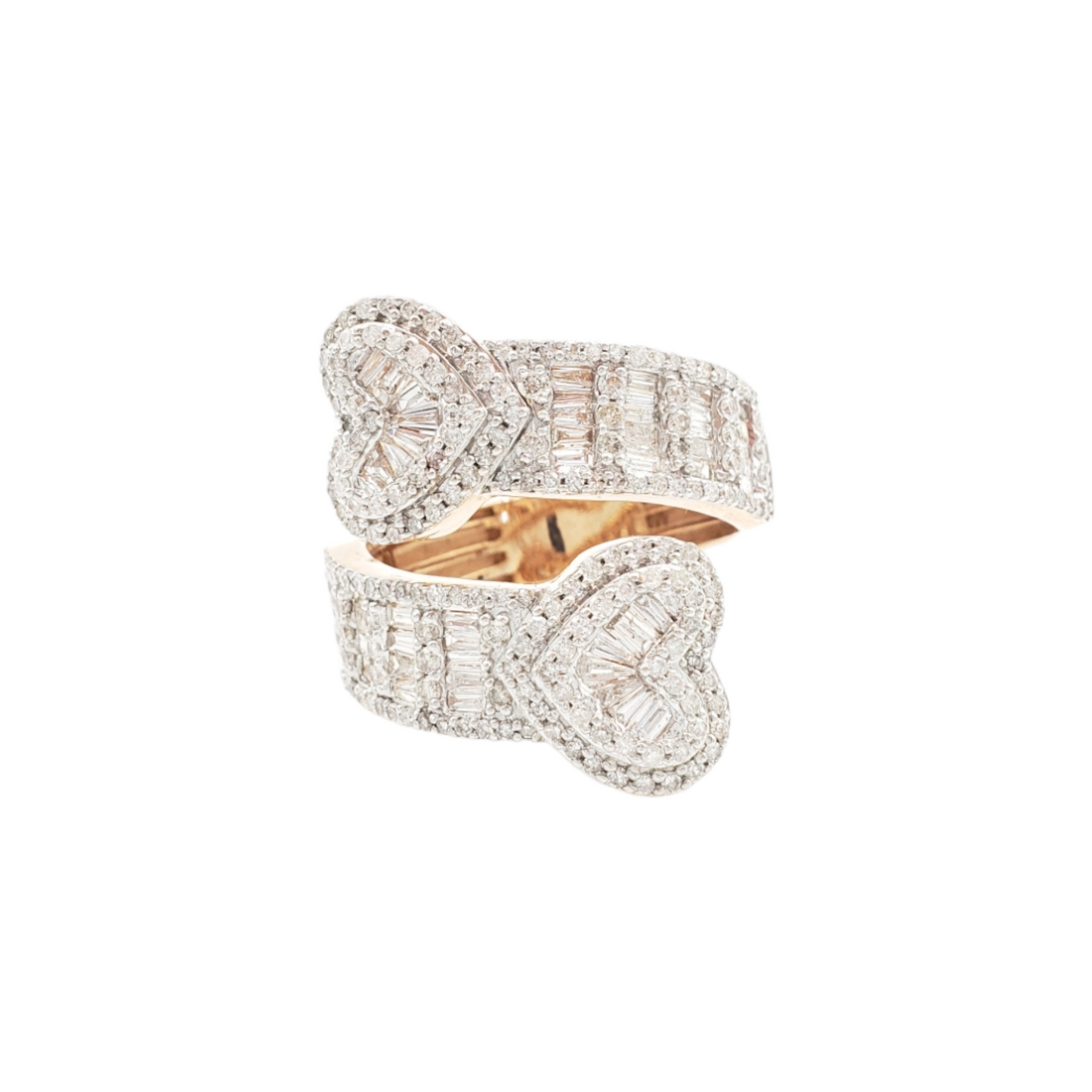 14k Heart Baguette Diamond Ring With 2.54 Carats Of Diamonds #23327