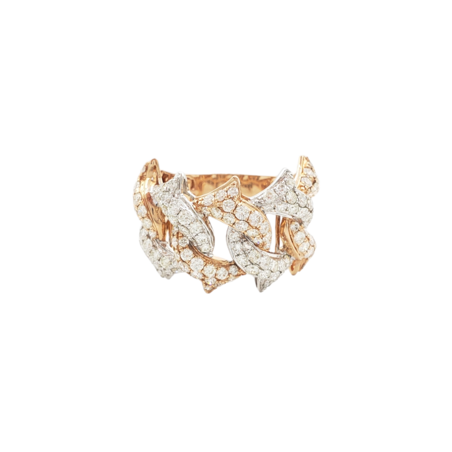 14k Cuban Diamond Ring With 3.53 Carats Of Diamonds #13157
