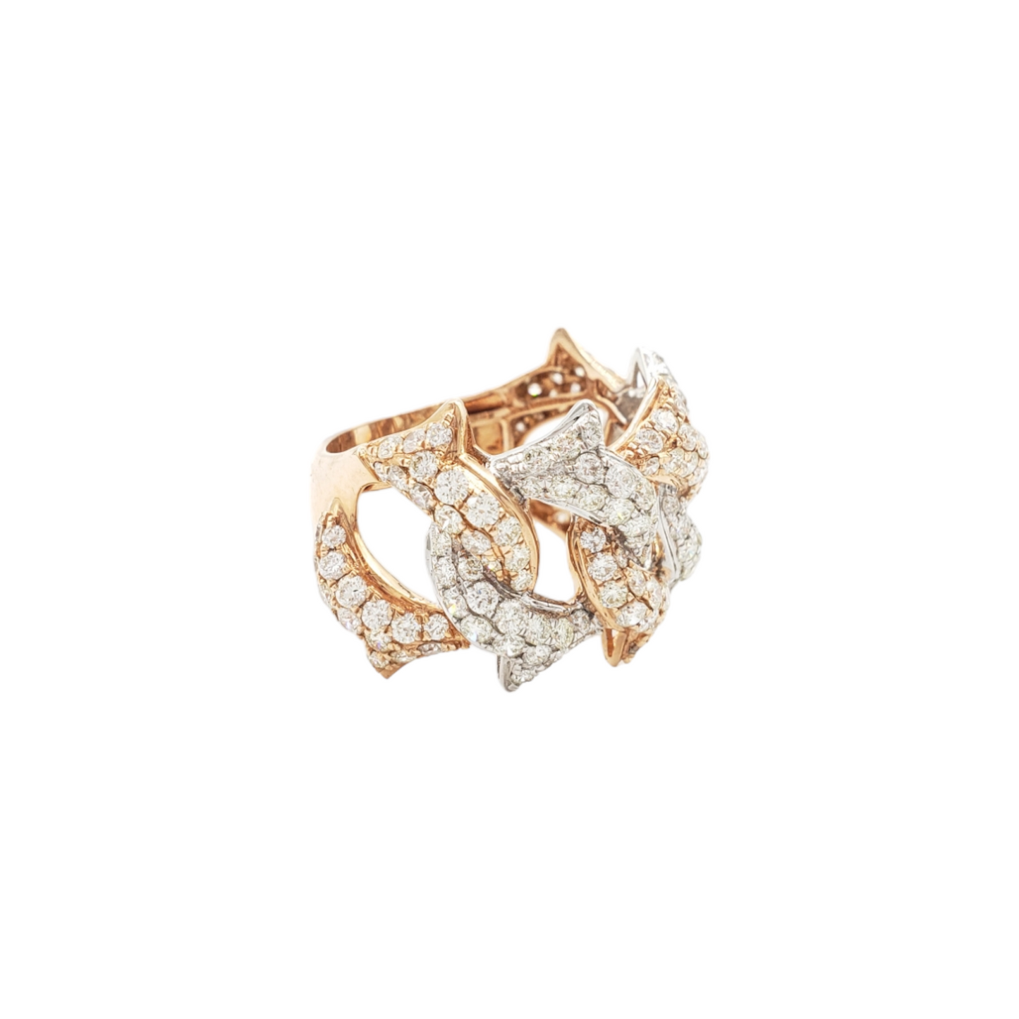 14k Cuban Diamond Ring With 3.53 Carats Of Diamonds #13157