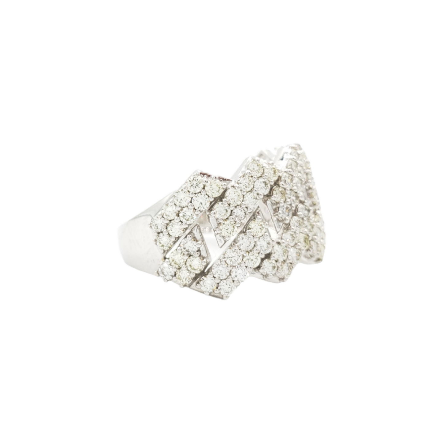 14k Cuban Diamond Ring With 2.53 Carats Of Diamonds #16677