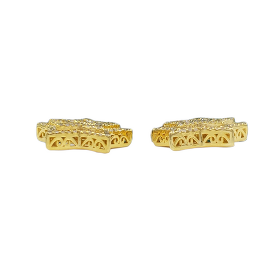14k Gold Star Baguette Diamond Earrings #23033