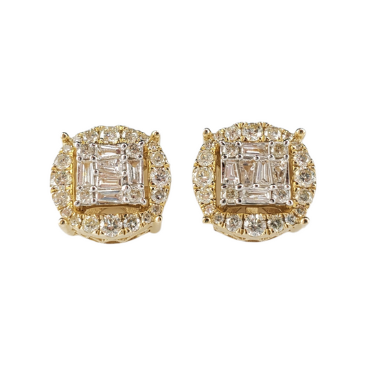 14k Gold Baguette Diamond Earrings #24825