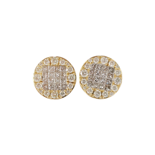14k Gold Diamond Circle Earrings #18712
