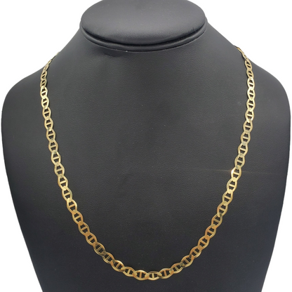 14K Gold- Solid Mariner Chain