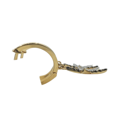 14k Gold Diamond Star Dangle Earrings #25809