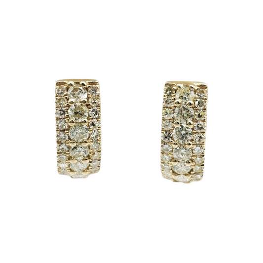 14k Gold Diamond Huggies Earrings #26151