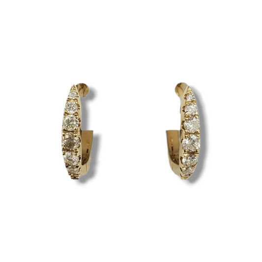 14k Gold Diamond Huggies Earrings #24476