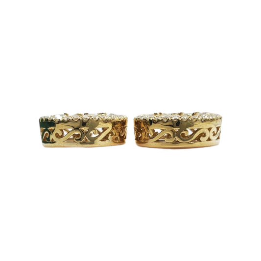10k Gold Diamond Circle Earrings #20606