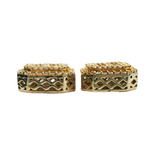 10k Gold Baguette Diamond Earrings #19220