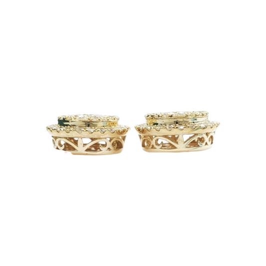 10k Gold Diamond Circle Earrings #18971