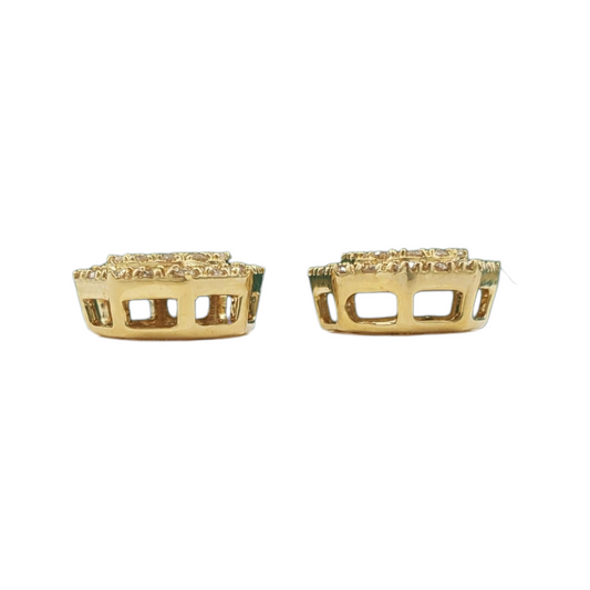 10k Gold Diamond Square Earrings #18012