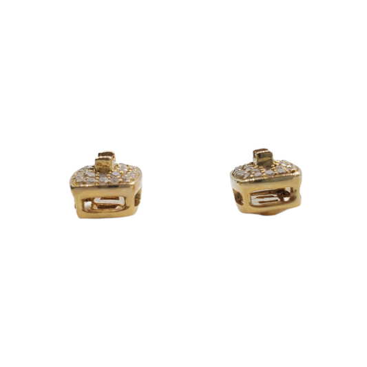 10k Gold Baguette Diamond Earrings #20615