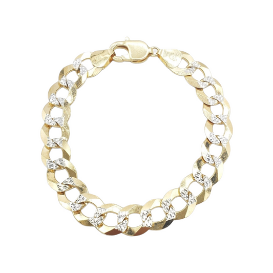 10K Yellow Gold- Solid Pave Curb Cuban 