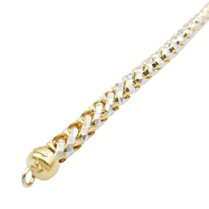 10K Gold- Solid Franco Diamond Cut (Pave) Bracelets