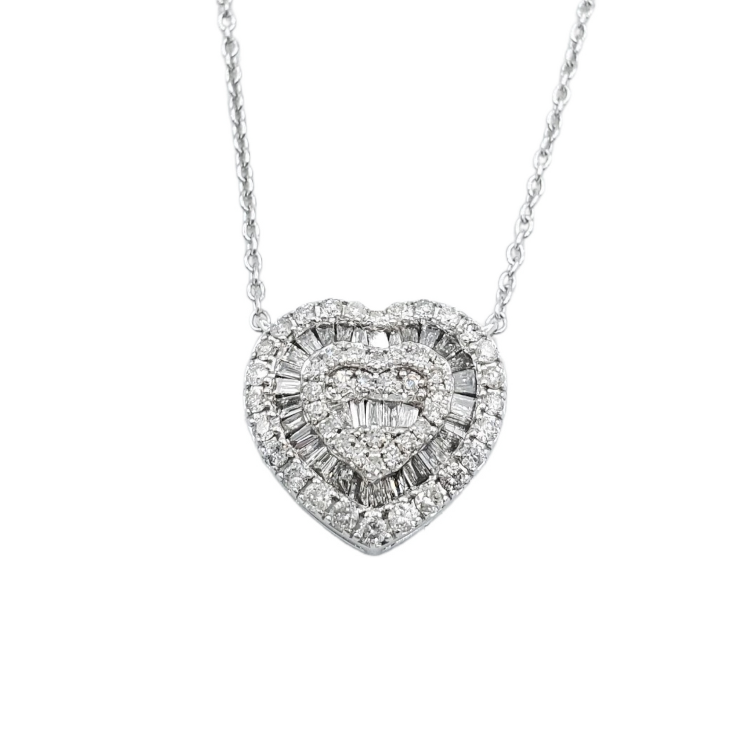 14k Baguette Diamond Heart  #26534