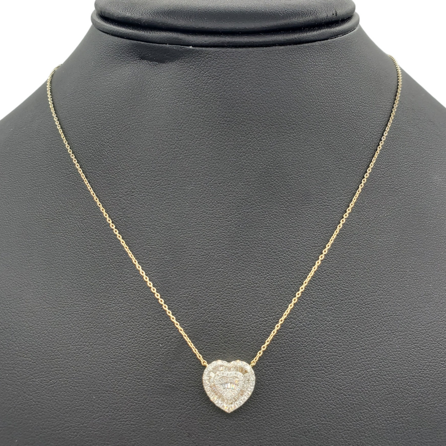 14k Baguette Diamond Heart  #26534