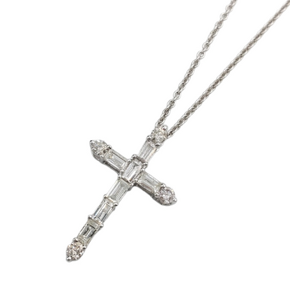 14k Baguette Diamond Cross  #25994