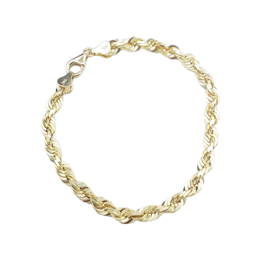 14K Yellow Gold- Solid Rope Bracelet