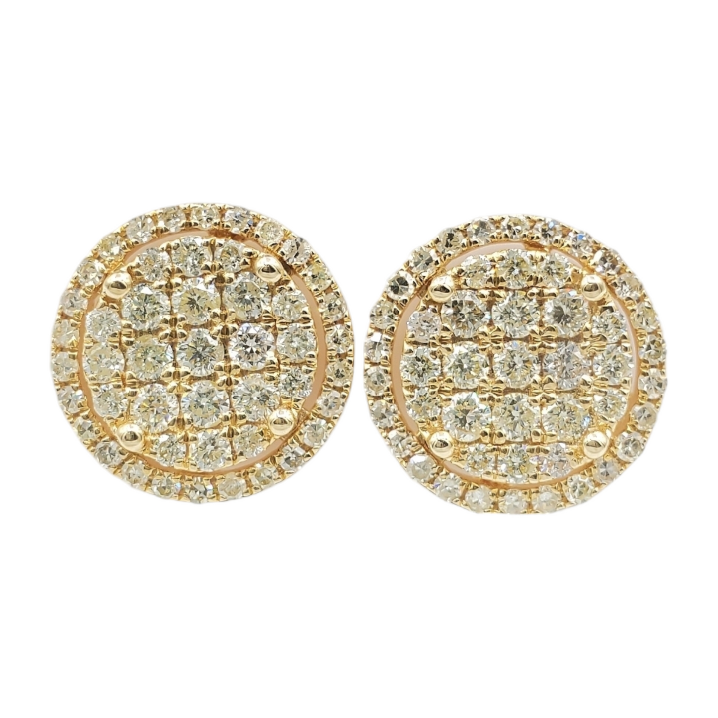 14k Yellow Gold Diamond Circle Earrings #14579