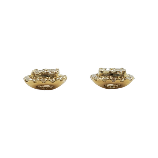 14k Yellow Gold Diamond Square Earrings #15803