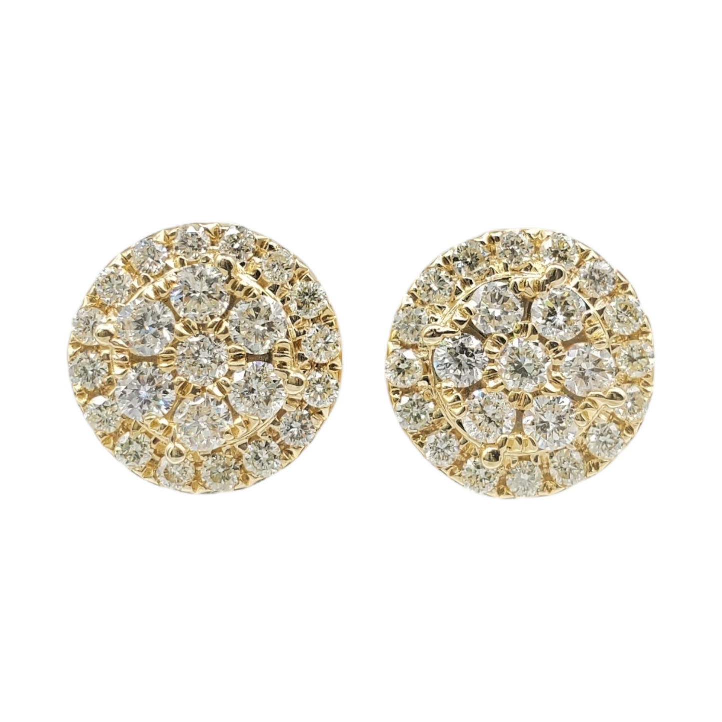 14k Yellow Gold Diamond Circle Earrings #18801