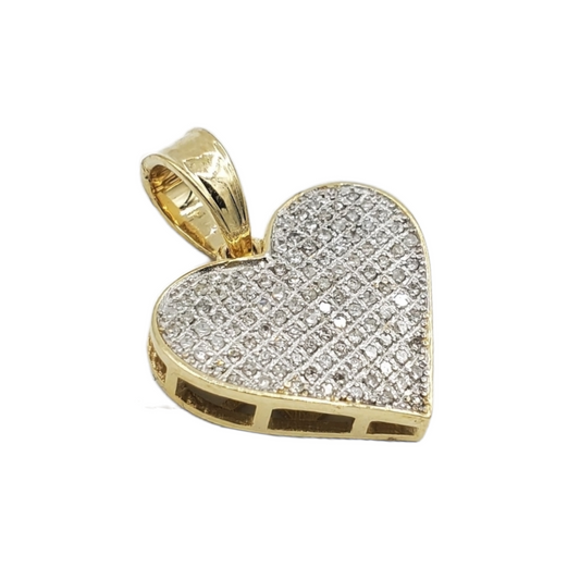 10k Gold Diamond Heart Pendant #21136