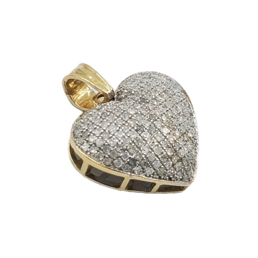 10k Gold Diamond Heart Pendant #21392