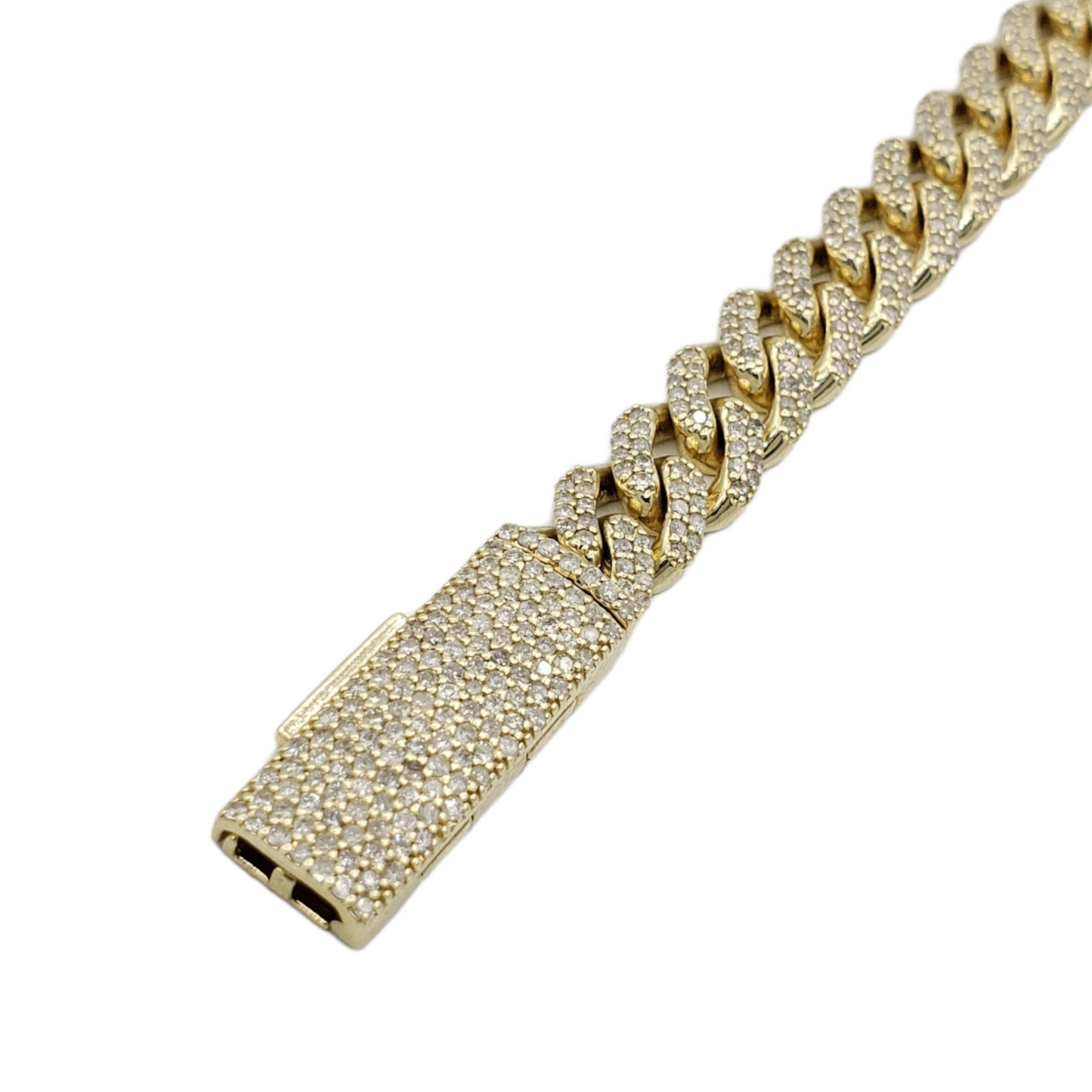 10K Gold- Iced Out Diamond Miami Cuban Bracelets (9mm)