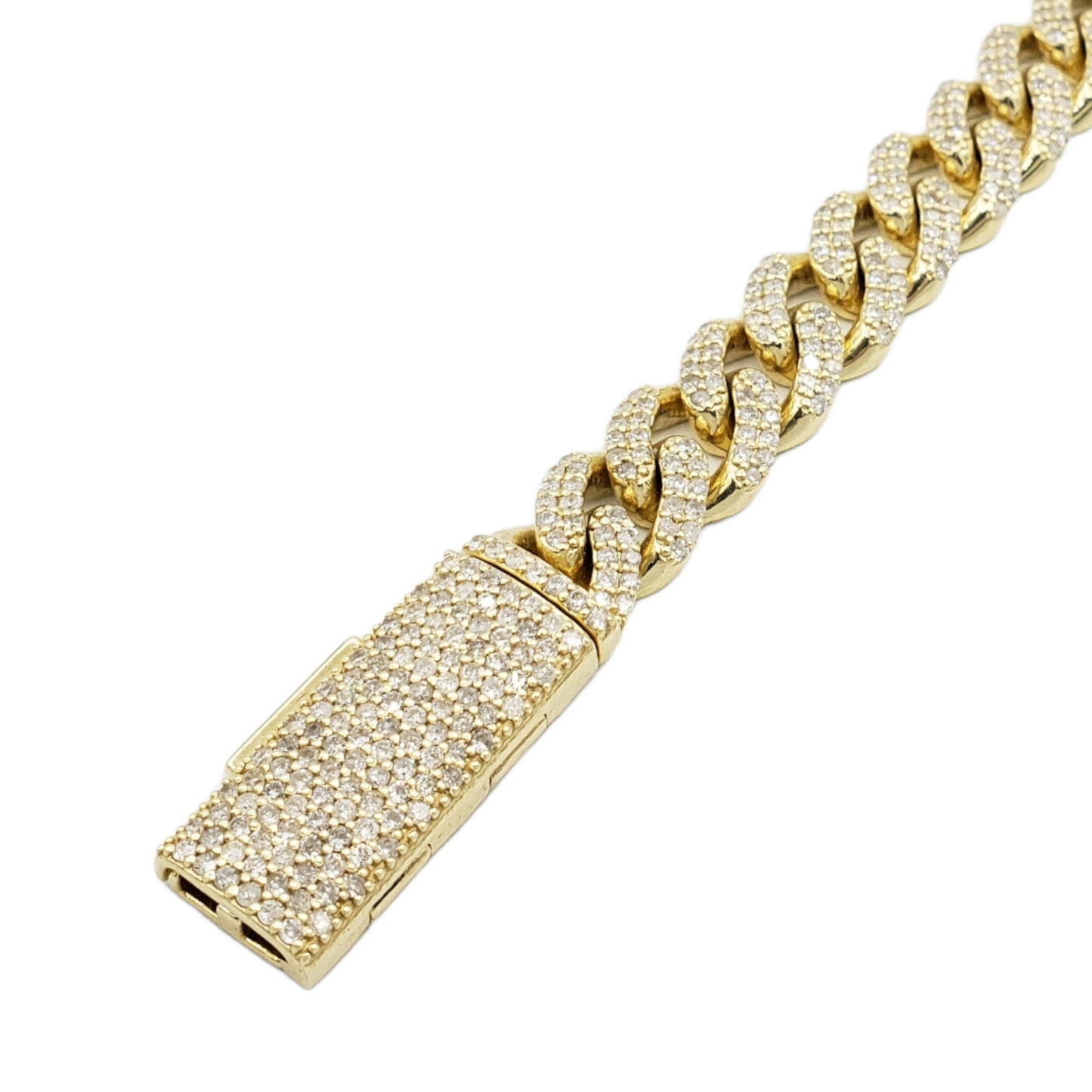 10K Gold- Iced Out Diamond Miami Cuban Bracelets (10mm)