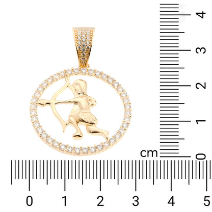 Sagittarius Zodiac Pendant | 14K Gold With Cz - Fantastic Jewelry NYC