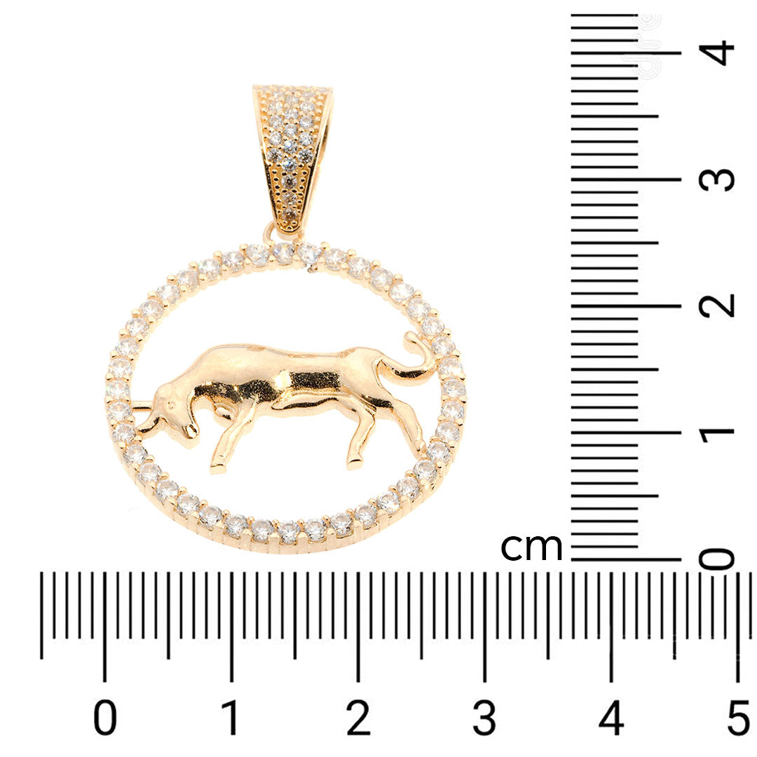 Taurus Zodiac Pendant | 14K Gold With Cz - Fantastic Jewelry NYC
