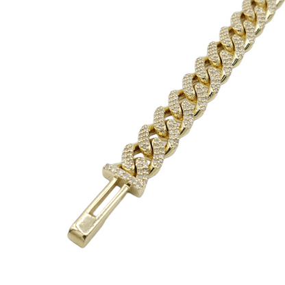 10K Gold- Iced Out Diamond Miami Cuban Chains (8mm)