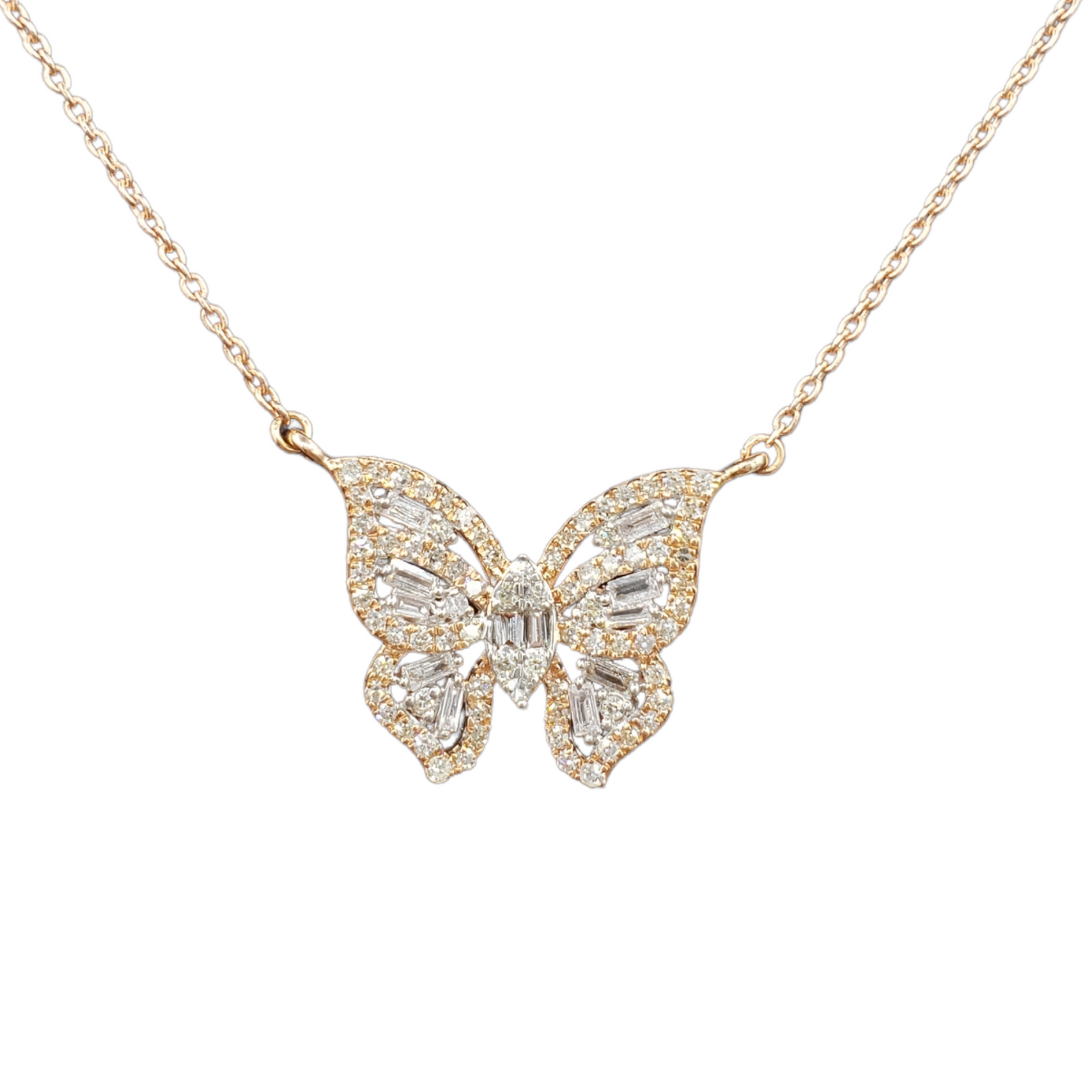 14k Baguette Diamond Butterfly  #26616