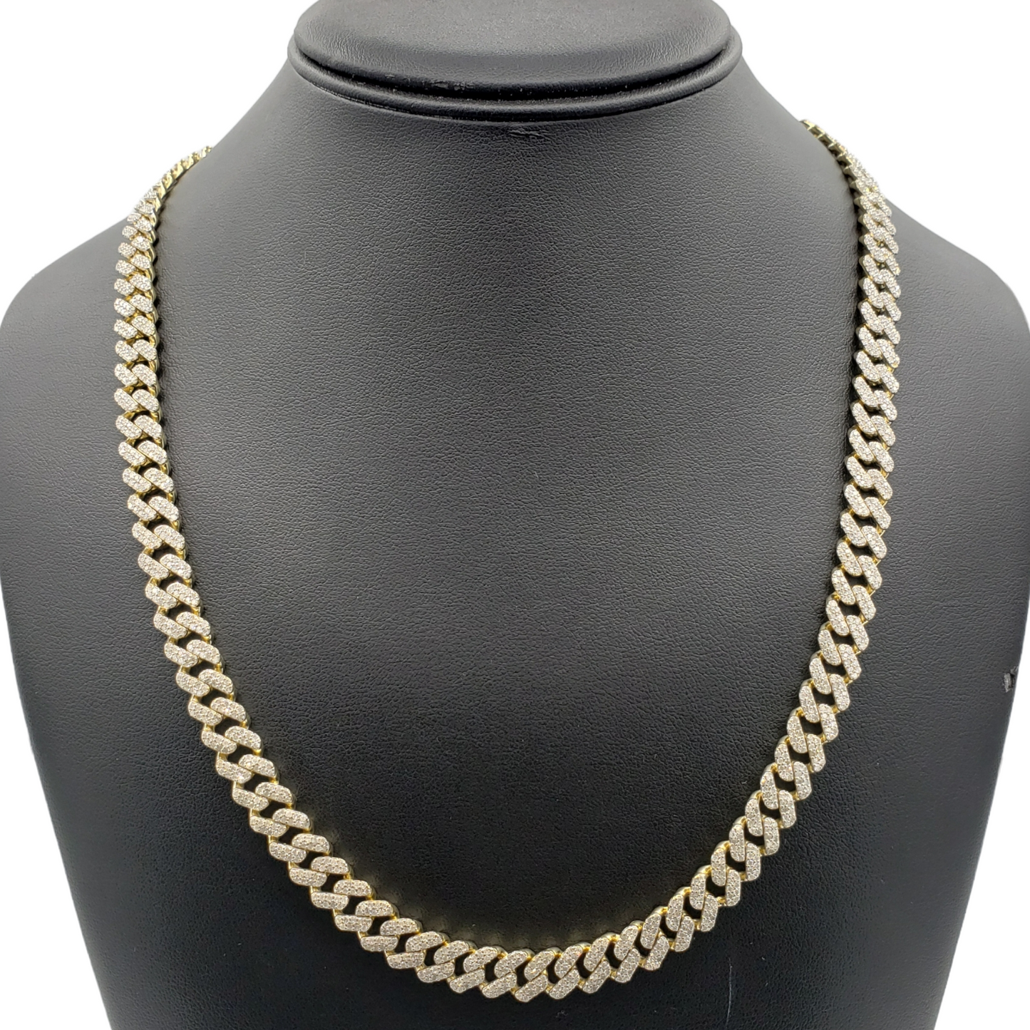 10K Gold- Iced Out Diamond Miami Cuban Chain (10mm)