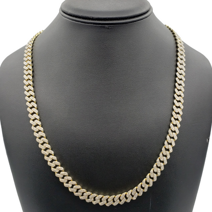 10K Gold- Iced Out Diamond Miami Cuban Chain (10mm)