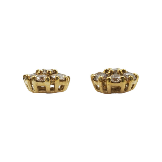 14k Yellow Gold Diamond Earrings #21347