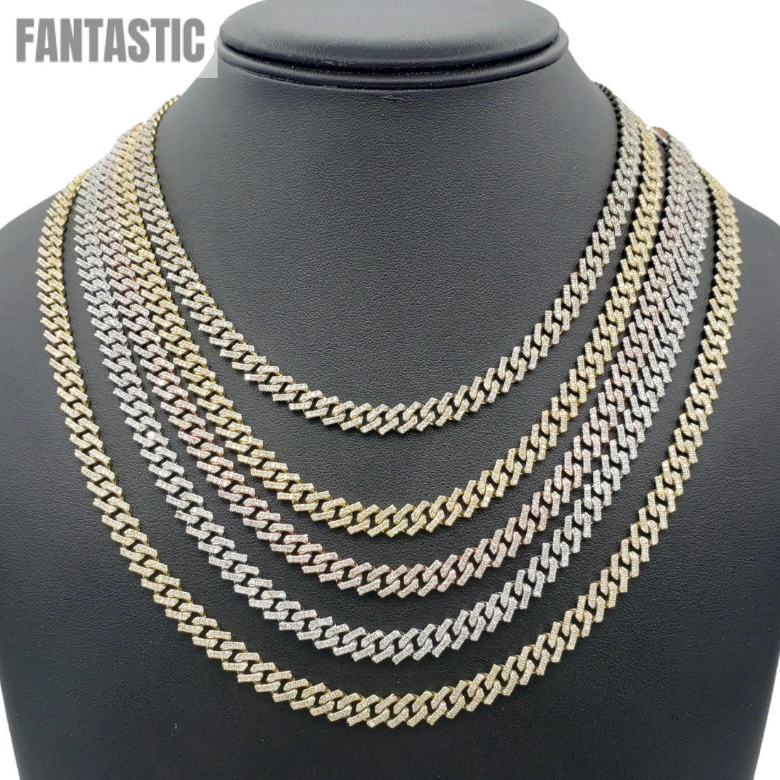 10K gold iced out natural diamond Miami Cuban chain