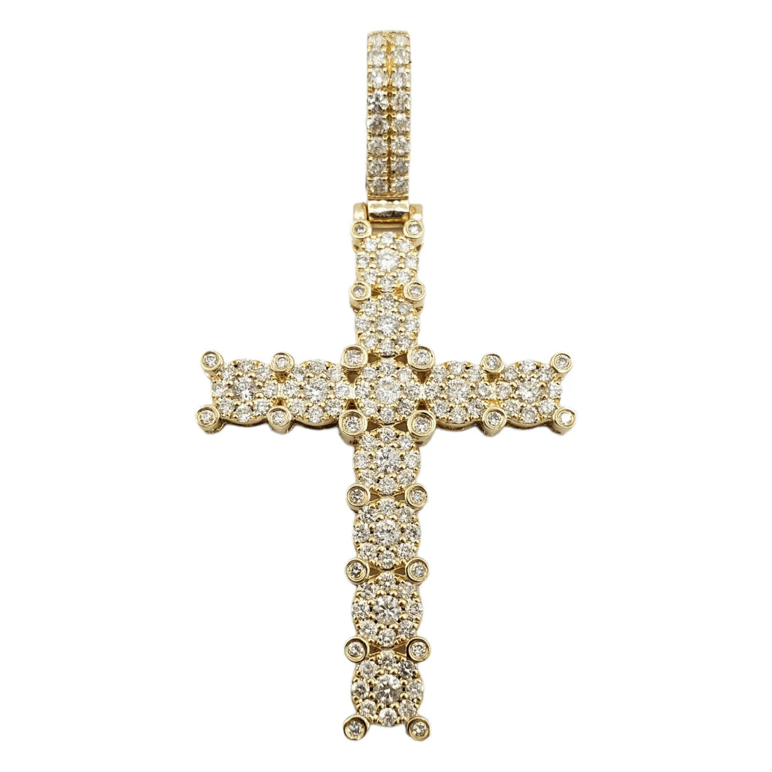 Cruz de oro 14K con diamantes naturales
