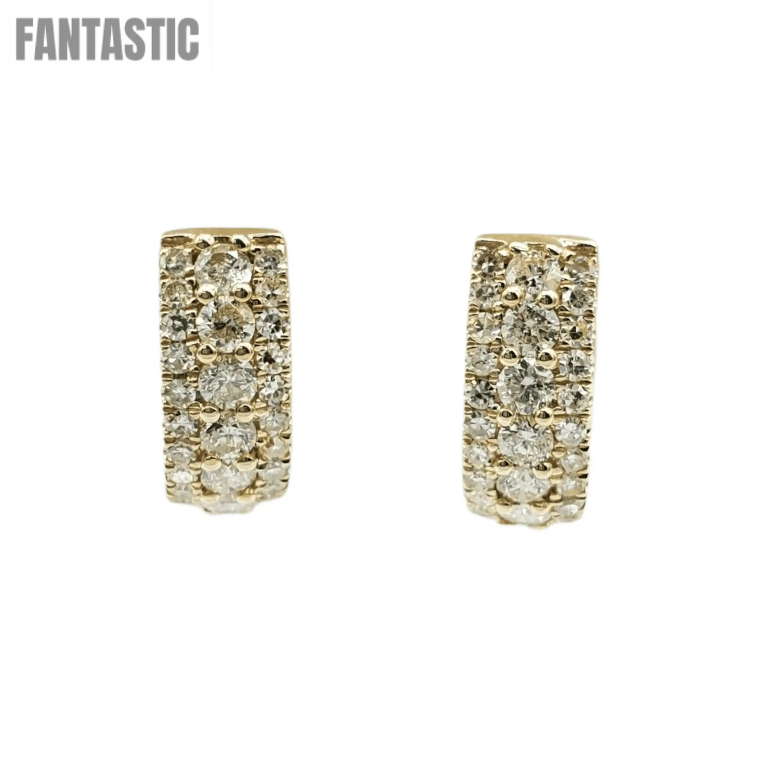 Aretes huggies de oro 14K con diamantes