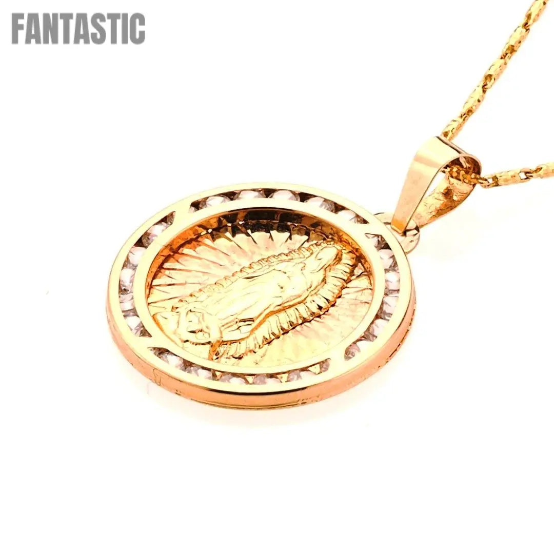 Medalla de la Virgen de Guadalupe en oro 14K
